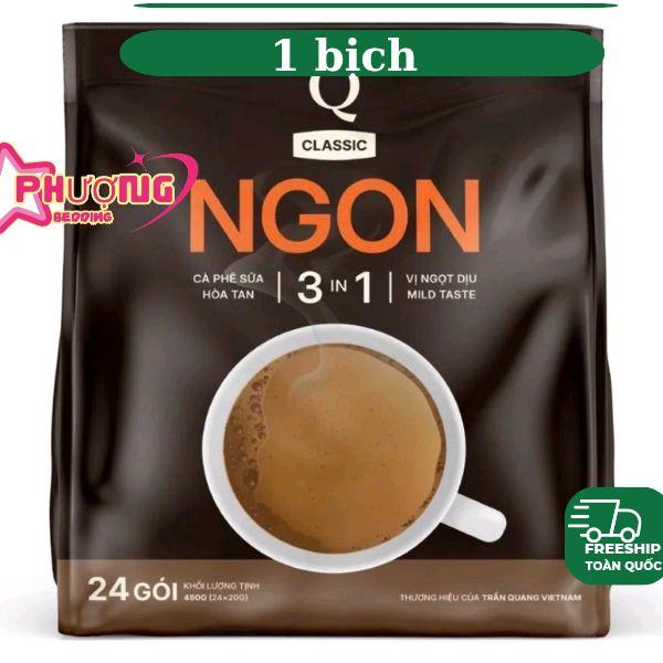 1 bịch cà phê sữa trần quang Ngon, mỗi bịch 24 ống nhỏ 20 gram, cà phê thơm ngon, tiện lợi, hương vị đặc trưng