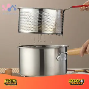 Deep Fryer Pot Jumbo 2L Set 4in1 Panci Penggorengan Rebus Stainless Steel