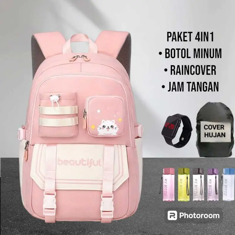 Tas Cute Aesthetic Tas sekolah kekinian anak sd  Tas Alto girl anak perempuan Tas gendong sekolah Tas ransel sekolah anak perempuan sd smp sma model terbaru Tas laptop  perempuan Tas anak cewek Tas ransel korea style  Tas ransel multifungsi 3