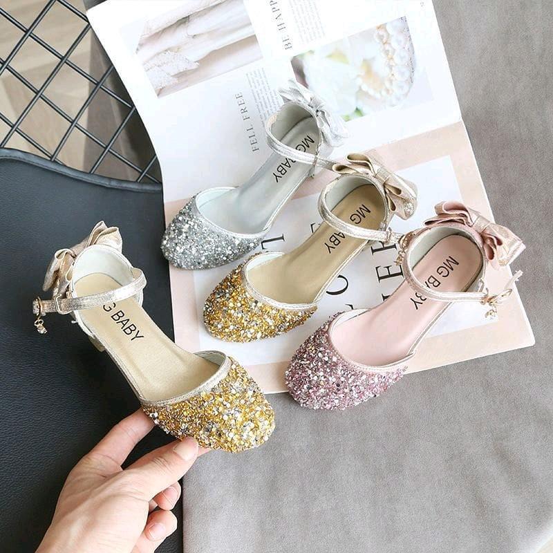 SEPATU PESTA ANAK GLITTER PITA BELAKANG 0