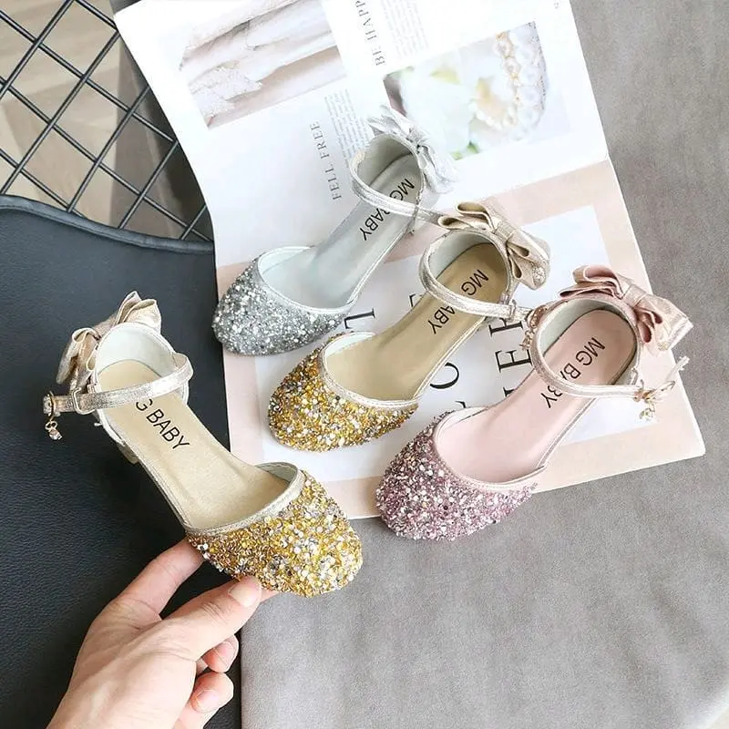 SEPATU PESTA ANAK GLITTER PITA BELAKANG 0
