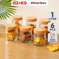 Gambar AZKO Picas Stoples Kaca Line Cutting Set 6 pcs Transparan - Cokelat Toples Jar Food Container Setoples Wadah Penyimpanan Kedap Udara dari AZKO ID Kota Administrasi Jakarta Selatan 1 Tokopedia