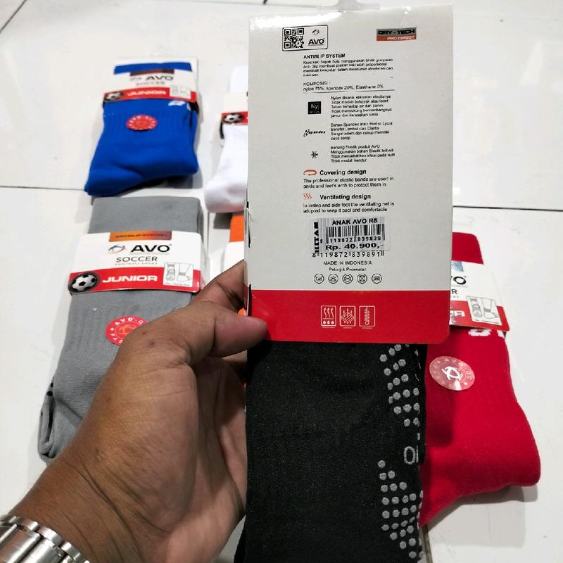 Kaos Kaki Anti Slip Sepak Bola Anak Avo - Pilihan Warna: Hitam, Putih, Merah, Orange, Abu, Biru 7