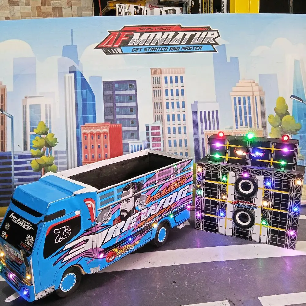 AF MINIATUR _miniatur Truk Horeg dengan Sound System Bahan Triplek Ukuran 25x27x7cm Bisa Bunyi & Bisa Di Cas Speaker 2 Inch Isi 2pcs Sudah Pake Bluetooth AF MINIATUR _miniatur Truk Horeg dengan Sound System Bahan Triplek Ukuran 25x27x7cm Bisa Bunyi & Bisa Di Cas Speaker 2 Inch Isi 2pcs Sudah Pake Bluetooth