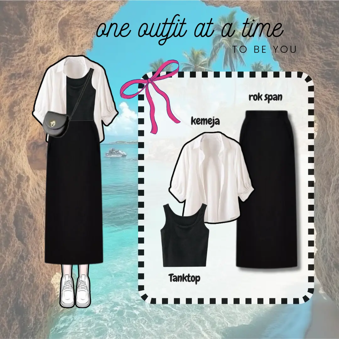 outfit kekinian korean style | rok span | Kemeja| jilbab oneset remaja terbaru atasan bawahan setelan ootd outfit kekinian EY-002