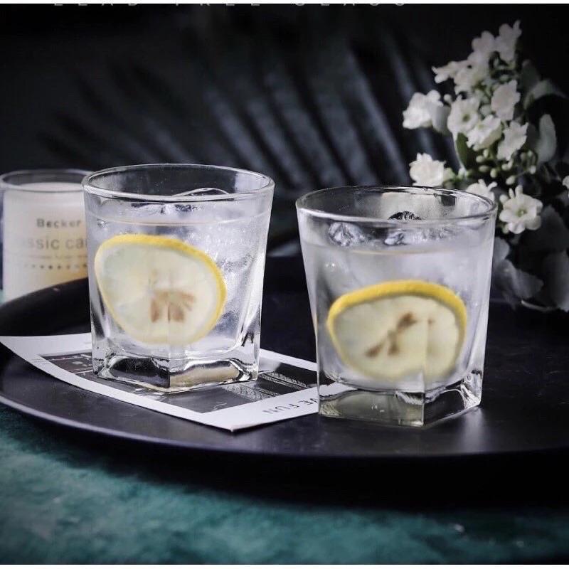 Deli Bộ 6 Cốc Thuỷ Tinh Deli 5 cạnh cao cấp CB001A Dùng cho cà phê trà đá...