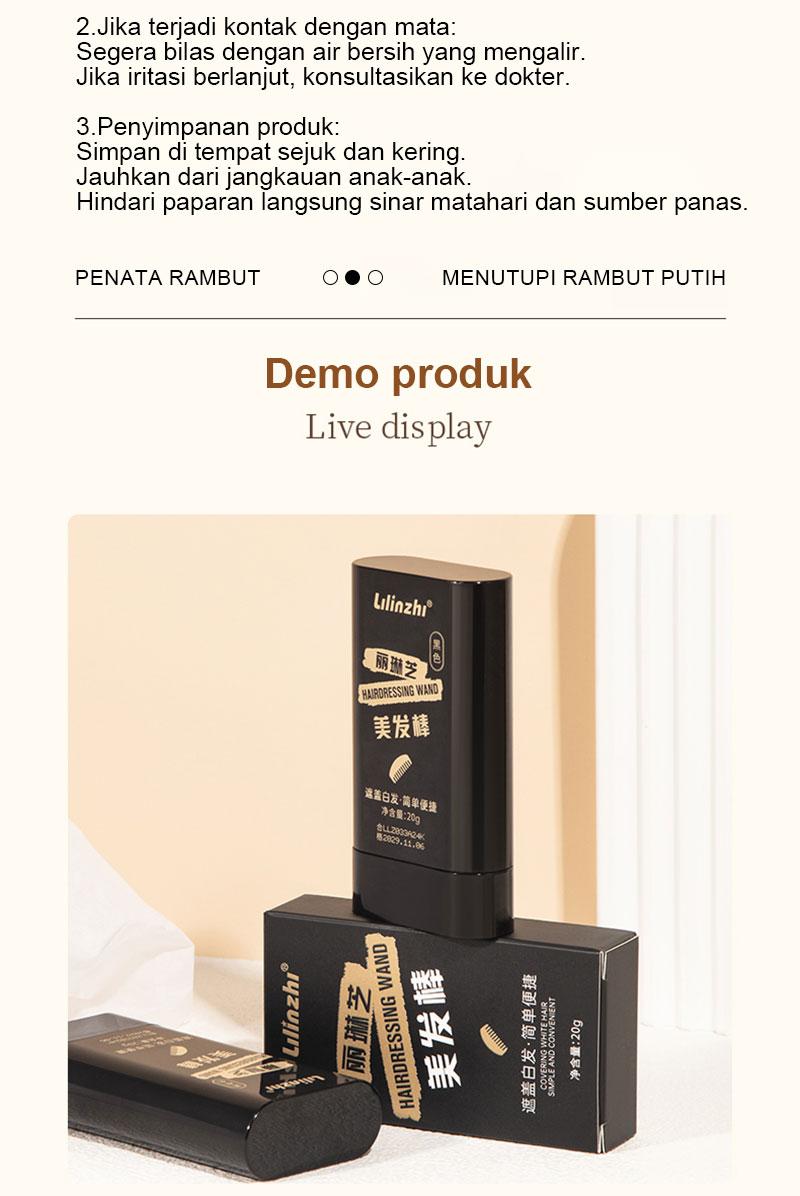 Lilinzhi Tongkat Pewarna Rambut Tanaman Hitam Murni Sekali Pakai Aman Tanpa Efek Samping Cocok untuk Menutupi Artefak Memudar Pewarna Rambut Hitam & Coklat di Rumah Penghitam Black Black Penghitam