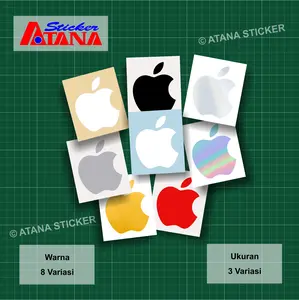 Stiker Apel Apple Emblem Logo Mac Macbook iPhone iPad Decal Sticker Cutting Custom Vinyl Aksesoris Variasi Hp Laptop Helm Body Motor Mobil