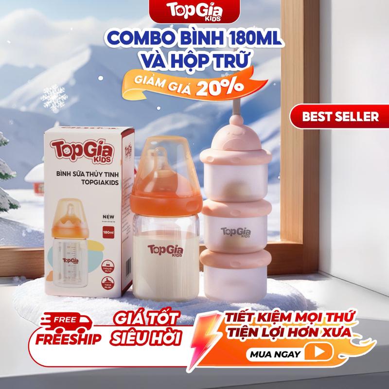   COMBO BÌNH NƯỚC  Hộp đựng Trữ Sữa bột 2 ngăn chia bữa ăn cho bé tiện lợi cho mẹ Đựng Sữa Bột 