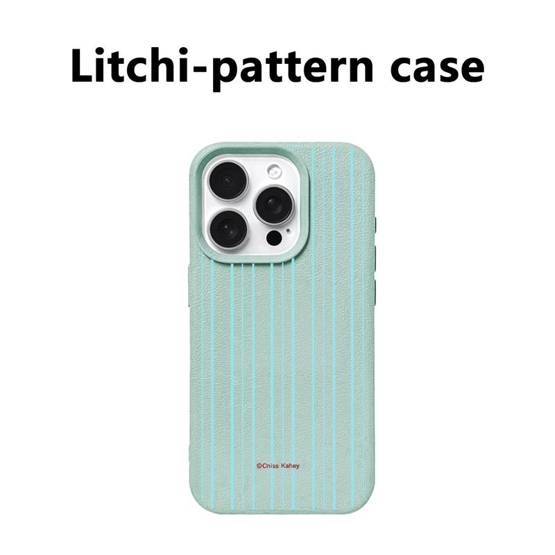 Vỏ điện thoại hoa văn nền sọc đứng xanh nhạt tươi mát phù hợp với iPhone18/17/16/15, vỏ điện thoại 14/13/11/7/17pro/17promax, kiểu đơn giản độc đáo 16plus, mẫu mới 16pro