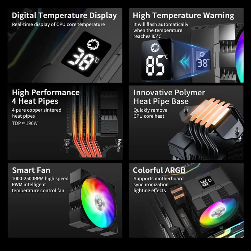 GameMax Sigma 520 Digital Tower CPU Air Cooler 2