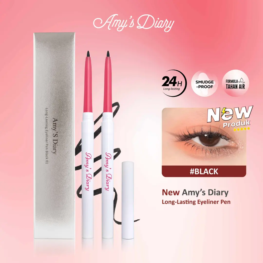 [Skistore] BPOM AMY'S DIARY Eyeliner Pensil Ultra Slim Smooth Long-Lasting and Waterproof