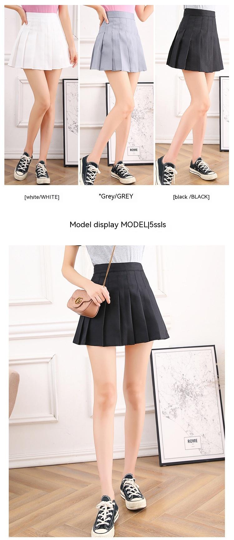 Product Introduction of [Golden potowomen's wear] 2023 spring and autumn pleated skirt women's Japanese high waist slim fit a-line dress anti-exposure solid color fashion skirt Womenswear Bottom Lingerie Comfort Basic Minimalist 4