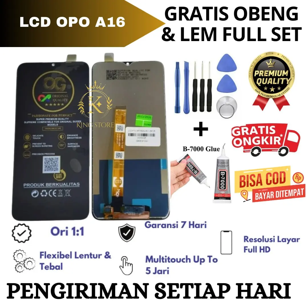 Lcd Touchscreen KOMPATIBEL FOR OPO A16 Original FullSet OG SUPER / Lcd OPO A16 Original Garansi Pabrik Full Set Gratis Obeng Dan Lem