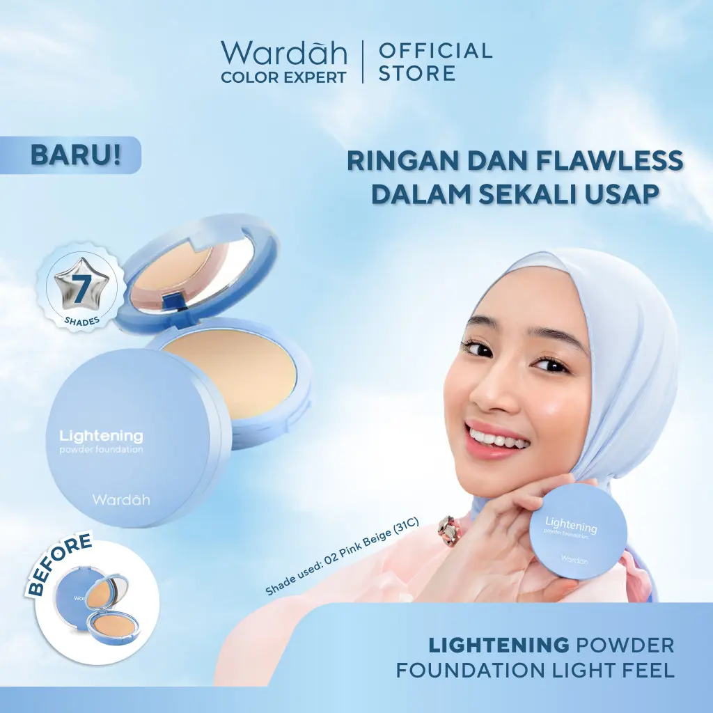Murah ! Wardah Lightening Powder Foundation Light Feel Refill Size