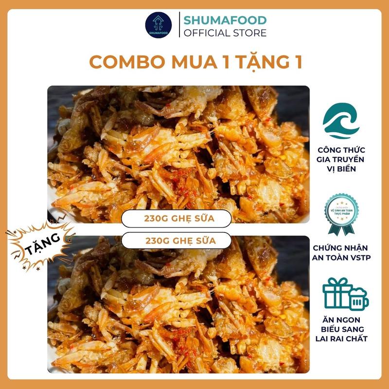 Mua 1 tặng 1 Mua 230g khô ghẹ sữa tặng 230g khô ghẹ sữa ShumaFood Snack ăn vặt
