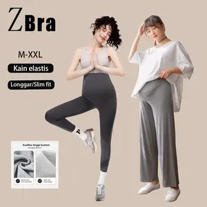 Celana Lebar Kaki Wanita Hamil Plus Ukuran Wanita Musim Semi Dan Musim Gugur Pakaian Luar Lurus Celana Lebar Kaki Wanita Hamil Musim Semi Baru Pakaian Kehamilan 903/3015 Hitam Ibu kulot  hamil