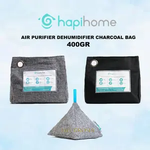 HapiHome 400gr Bamboo Charcoal Active Natural Air Purifying Bag Dehumidifier Arang Bambu Aktif 100% ORI Mobil Lemari Tas Kulkas