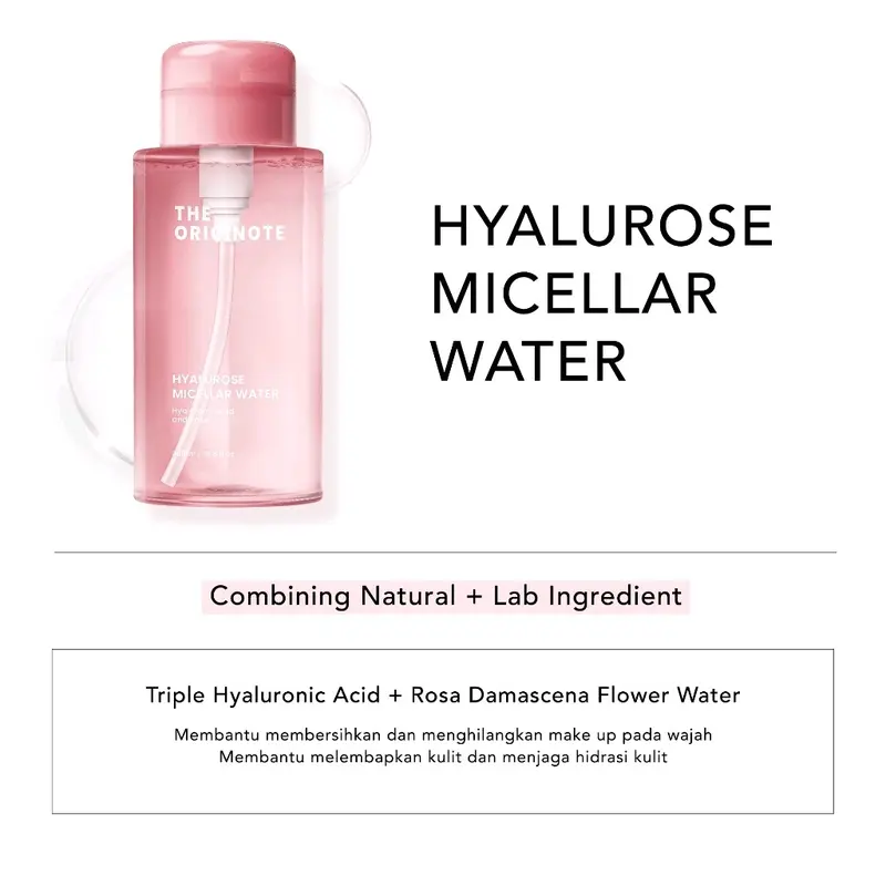The Originote Hyalurose Micellar Water 300 ml Cleanser Makeup Remover Pembersih Wajah 1