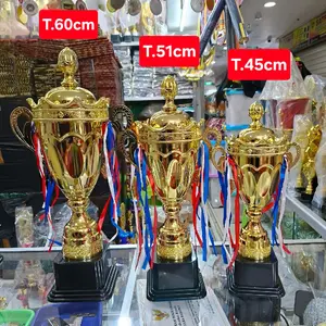 trophy / piala metal cup import premium piala 1set isi 3 | piala metal kuningan | piala kejuaraan