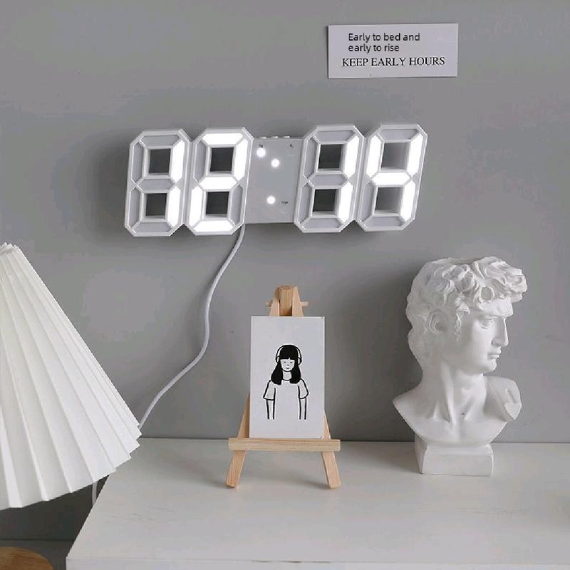 Jam smart LED meja dan dingding Hadiah Jam Dinding 3D 0