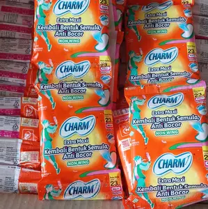 5 Renceng Charm extra maxi 23cm tanpa sayap isi 50 pads pembalut