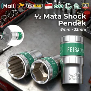 FEIBAO Mata shock sock pendek 1/2 8mm-32mm tipe 6 sudut dan 12 sudut Torsi kuat Kualitas terbaik