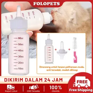 FOLOPETS Botol Dot 60ml untuk Anak Kucing & Anjing - Lengkap dengan Sikat Pembersih!