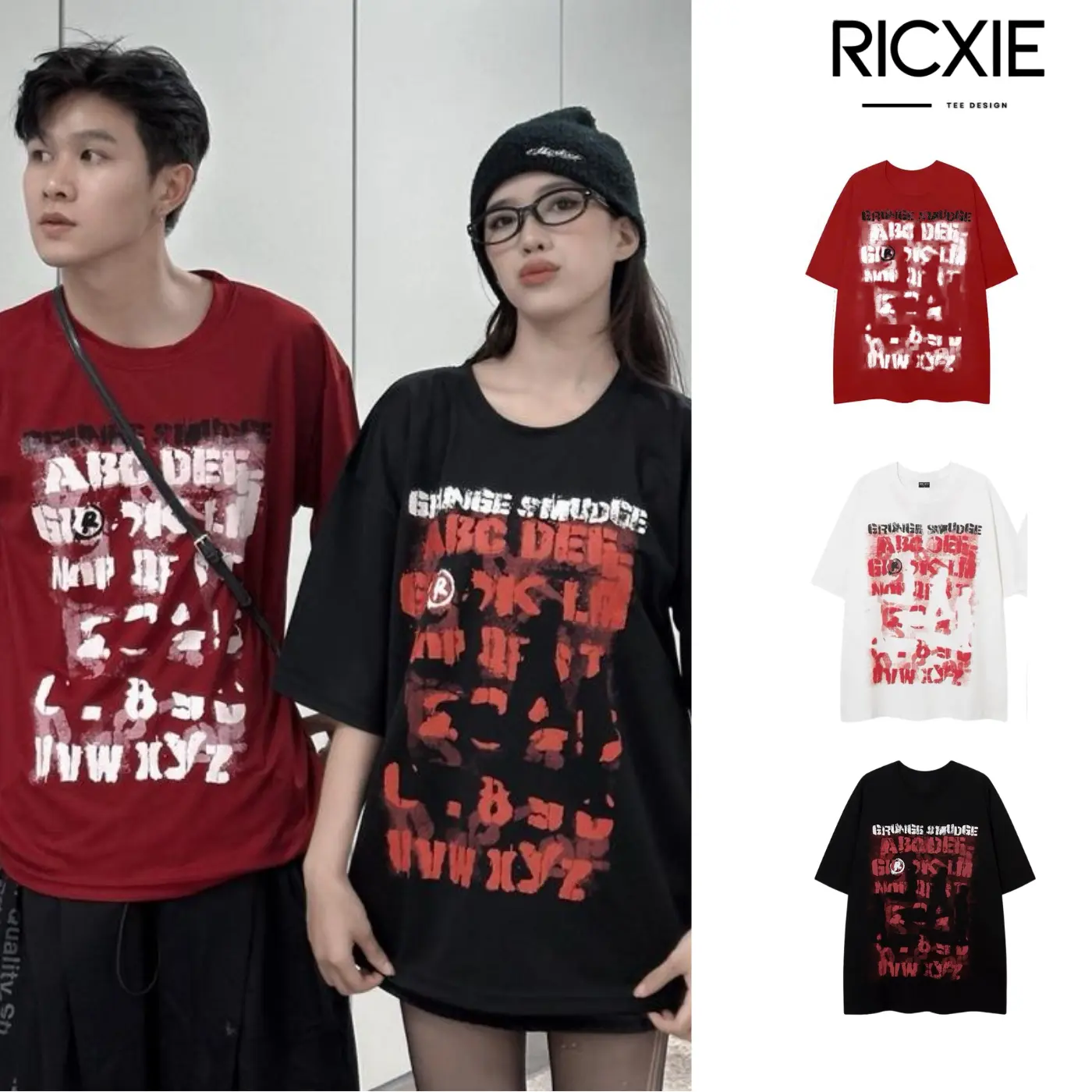 Áo Thun Ricxie Số 12345 - Top Cổ Tròn From Rộng Unisex