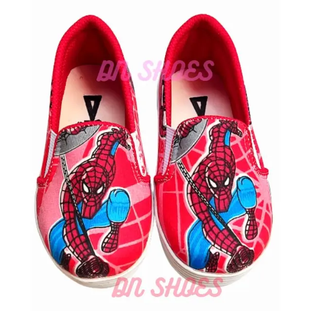 Sepatu Slip On Anak Laki-Laki Karakter Spiderman Merah 2