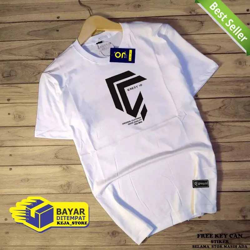 GRESY ID - Kaos distro Pria Katun combad 30s Baju Kaos Pria Dewasa Lengan Pendek Terbaru Atasan Tshirt Cowok kekinian Keren Kain Combed Sablon Karet
