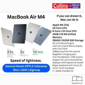 APPLE MacBook Air M4 2025 13-Inch 16/256GB 16/512GB 24/512GB GPU 8Core/10Core Resmi IBOX
