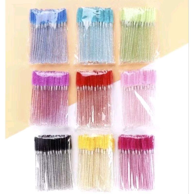 Mascara Wand isi 50 pcs spoolie brush alis maskara sekali pakai Eyelash 1