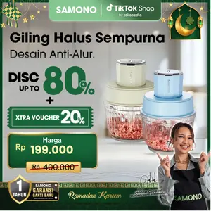 (RAMADAN SPESIAL) SAMONO 2.5 Liter Food Chopper Multifungsi Penggiling Daging Penghalus Makanan dan Bumbu Garansi 1 Tahun (SW-CG350) Pisau Stainless Wadah Mesin