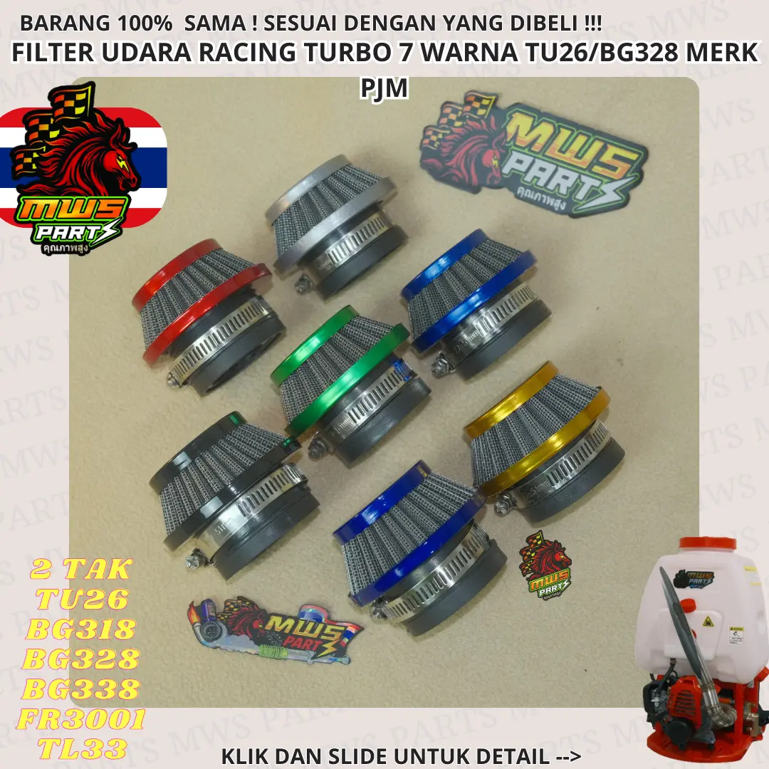 FILTER UDARA RACING TURBO TU26 BG328 SARINGAN HAWA UDARA MESIN SEMPROT HAMA MESIN PEMOTONG RUMPUT TU26 2TAK BG318 BG328 BG338 318 GX26 328 BG368 FR3001 338 TL33 TNK777 TNK838 | PJM | RACING TU26