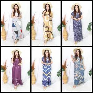 Bigsize Daster Rampel / Ruffle Bawah  Panjang Jumbo Resleting Depan Busui Friendly Fit Katun  Bumil  Wanita  Tidur  Dress  Rempel