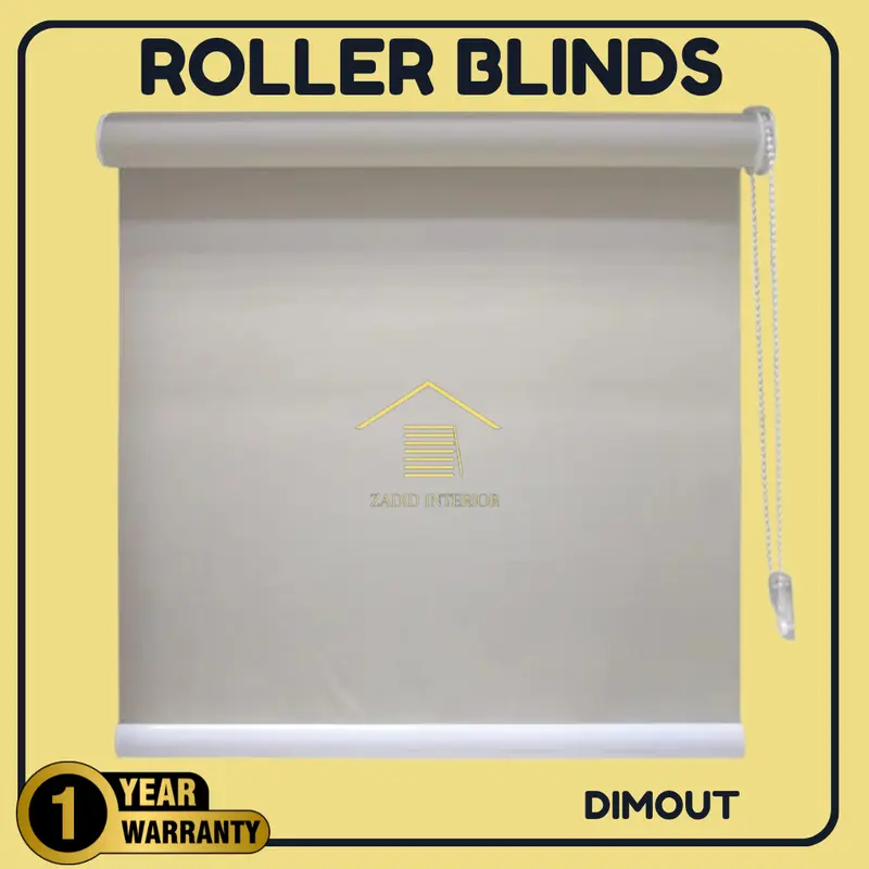 Tirai Gulung Modern Roller Blind BISA CUSTOM UKURAN Krey Gulung Aesthetic Custom Dimout Polyester (Blok Cahaya 80%) 0