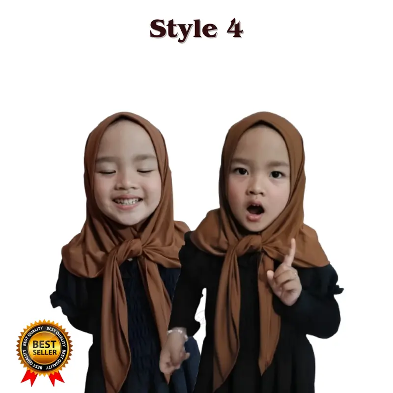 Kiswah - Hijab Airyn Segitiga Anak umur 3-6thn jersey premium G+A Instan Nyaman Muslim Variasi Kerudung Simple 4