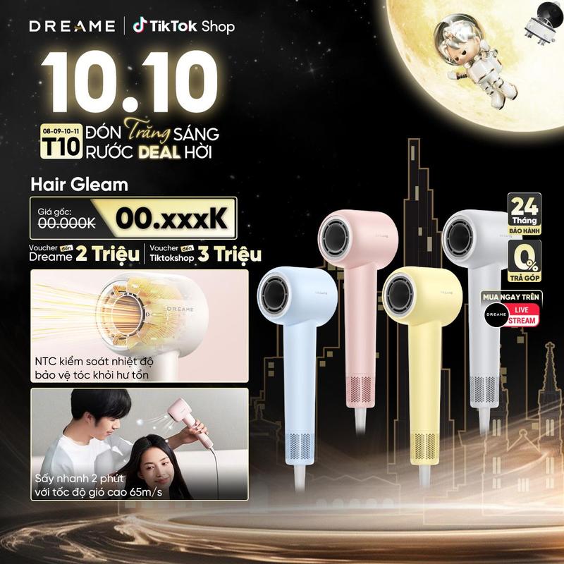 Máy sấy tóc Dreame Hair Gleam chăm sóc tóc nam Nữ - Hàng chính hãng - Bảo hành 24 Tháng