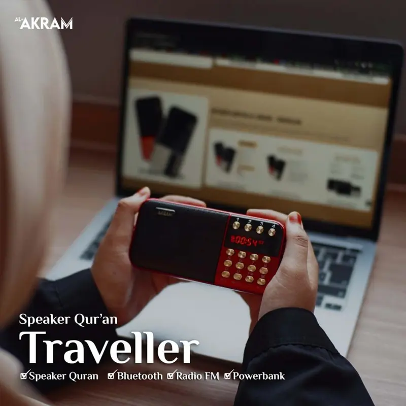 AL-AKRAM Speaker Murottal Putih Qur'an Traveller Powerbank Speaker Qur'an Speaker Traveller 18000Mah 3