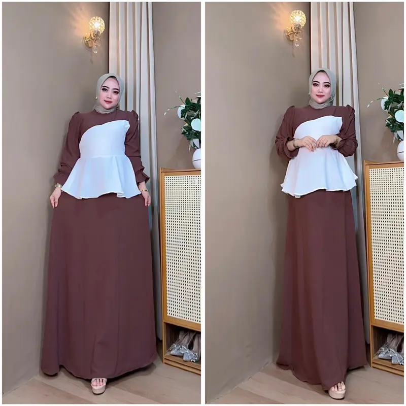 Gamis Danira Dress Wanita Muslimah Kombinasi Warna Stylis Terbaru 2