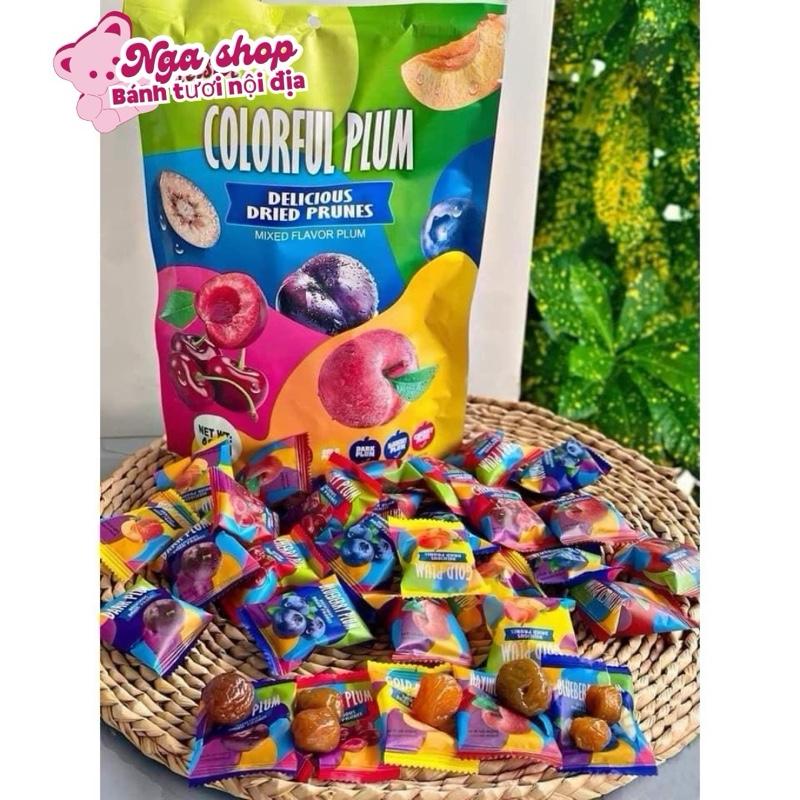 Combo 5GÓI 2kg ô mai mix xí muội 408gr ô mai mix 5vị trong 1 gói: cherry việt quất mận vàng mận đen & mận đỏ - Quả ô mai dẻo Ăn Vặt Food omai ximuoi Chua