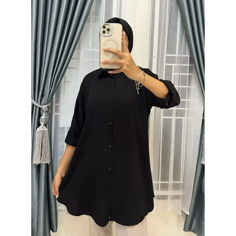 Atasan Wanita Lengan Panjang Casual Terbaru 2025 Rayon Twill Premium  Kemeja Whipsie Polos 5