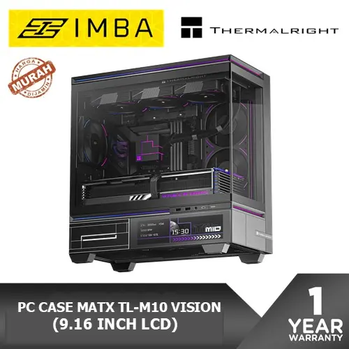 THERMALRIGHT PC CASE MATX TL-M10 VISION (9.16 INCH LCD) BLACK 1Y