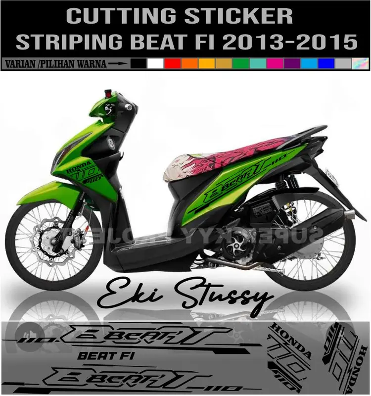 COD CUTTING STICKER STRIPING MOTIF TRASPARAN BEAT FI 2013-2015 VARIASI STICKER SIMPEL 1