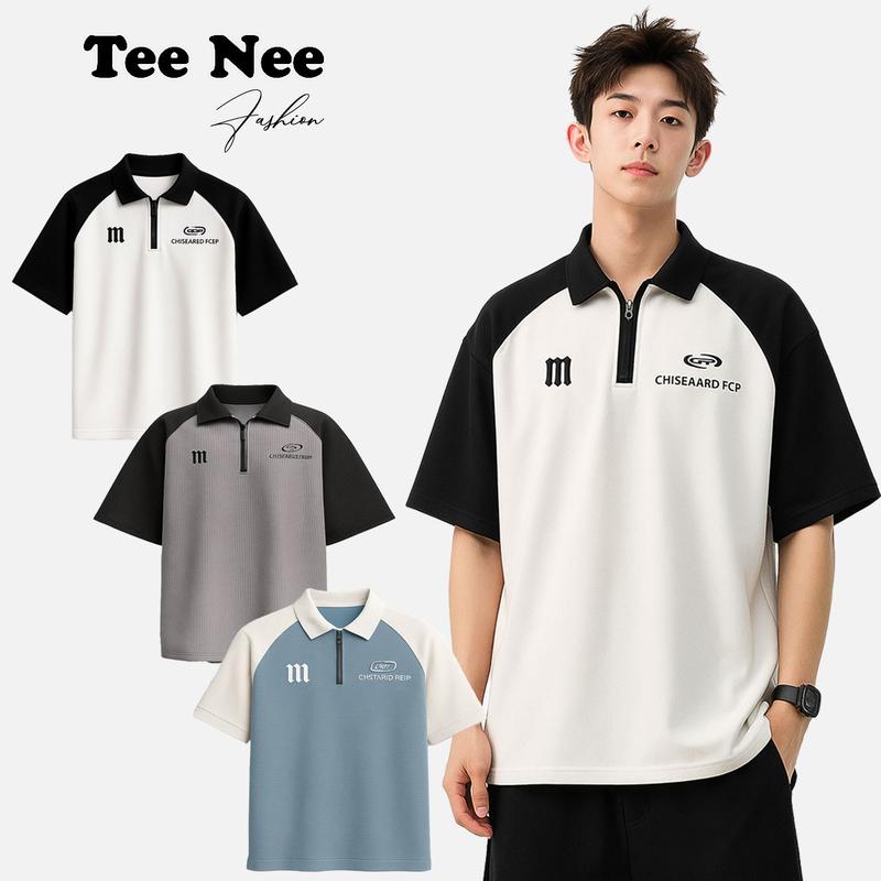 Áo Polo nam nữ oversize, cổ khóa, tay lỡ form rộng TeenNee chất cotton tổ ong basic thoải mái