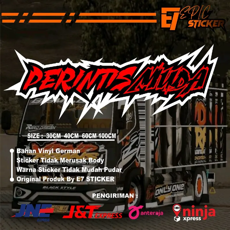 Cod Stiker Hologram Stiker perintis Muda Kata Untuk Wiper Depan Kaca Pikup Mobil Truk Bisa Request Car 7