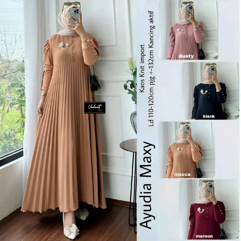 Ayudia Maxy Dress Wanita Bahan Kaos Knit By Valent 1