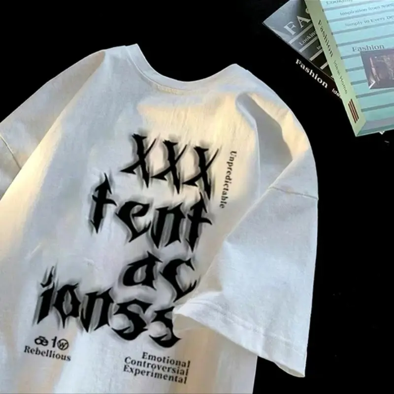 kaos distro tacion atasan retro lengan pendek /baju kaos pria wanita Loose Fit Tshirt Combed Polos Oblong Custom Santai 4
