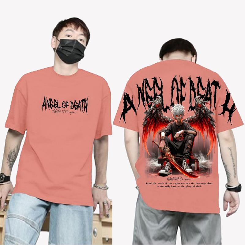 Product Introduction of kaos atasan pria ANGEL OF DEAT / kaos pria/wanita full caton cod bayar di tempat Baju Combed Distro Cowok Nyaman Panjang Pendek Oblong Santai 8